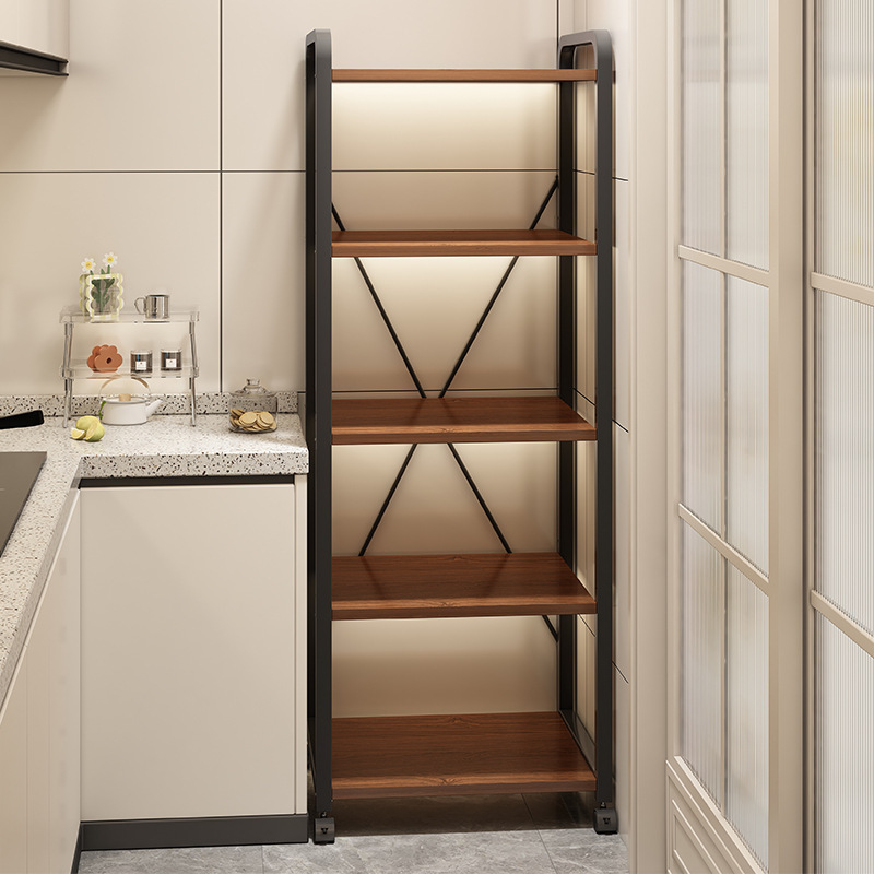Kitchen Multifunctional Storage Rack Floor-Standing Microwave Storage Rack Household Storage Rack Pot Rack Bookshelf Shelf Cabinet