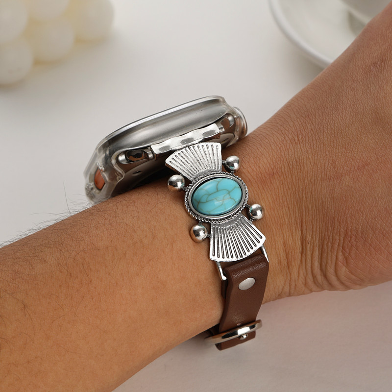 40g Weight iPhone Applicable Brands Zinc alloy Strap Material Watch Strap Classification 1 Piece Quantity Holiday, Daily Occasion Geometric Pattern Unisex Gender Retro, Ethnic Style, Bohemian Style Retro Ethnic Style Bohemian Geometric Zinc Alloy IPhone Watch Strap 2