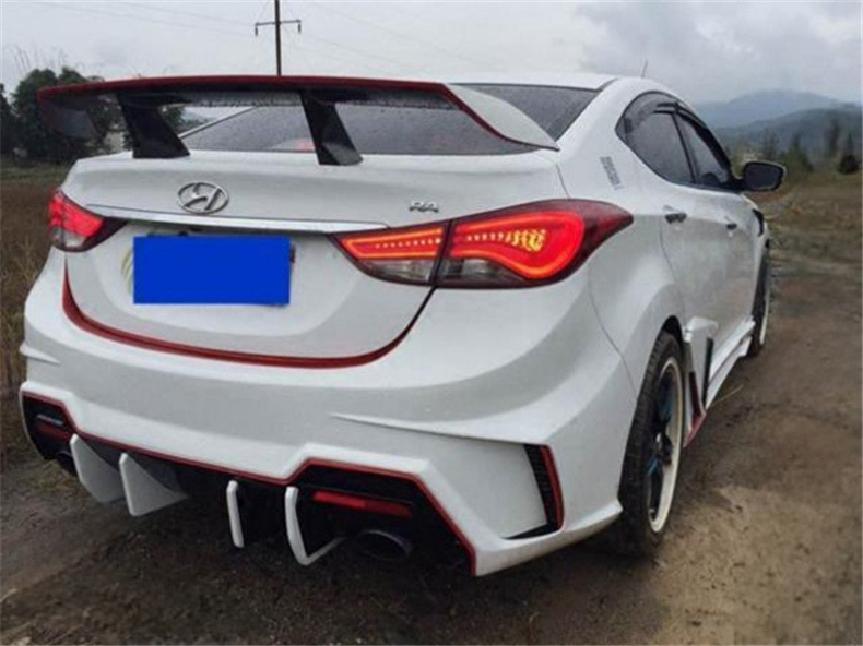 Suitable for 10-16 Models of Hyundai Elantra Modified Body Kits, Including Front Bumper, Rear Lip, Side Skirts, Grille, Rear Wing, and Fog Lights