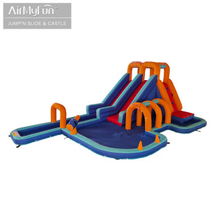 Amf Double Slide Inflatable Trampoline Kidsren's Home Castle Inflatable Castle Small Indoor Amusement Equipment Wholesale