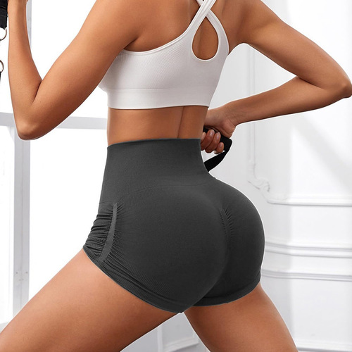 European and American Wrinkle-Free Tummy-Tucking Yoga Shorts, Quick-Drying Breathable Sports Fitness High-Elasticity Tight High-Waist Three-Quarter Yoga Pants