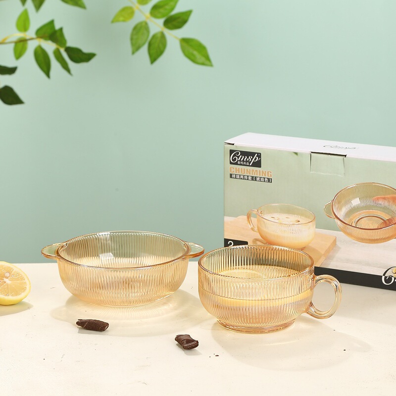 Glass Salad Bowl Set Dessert Bowl Promotion Home Water Cup Bowl Two-Piece Set Opening Event Gift Glass Salad Bowl Set Dessert Bowl Promotion Home Water Cup Bowl Two-Piece Set Opening Event Gift