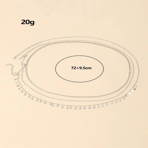 Cross-border jewelry summer trend simple multi-layer crystal star charm belt chain factory wholesale