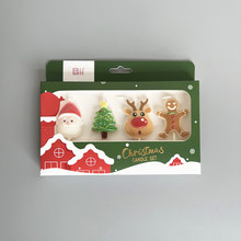 圣诞节蜡烛圣诞主题派对圣诞老人树驯鹿圣诞蛋糕装饰生日装饰蜡烛