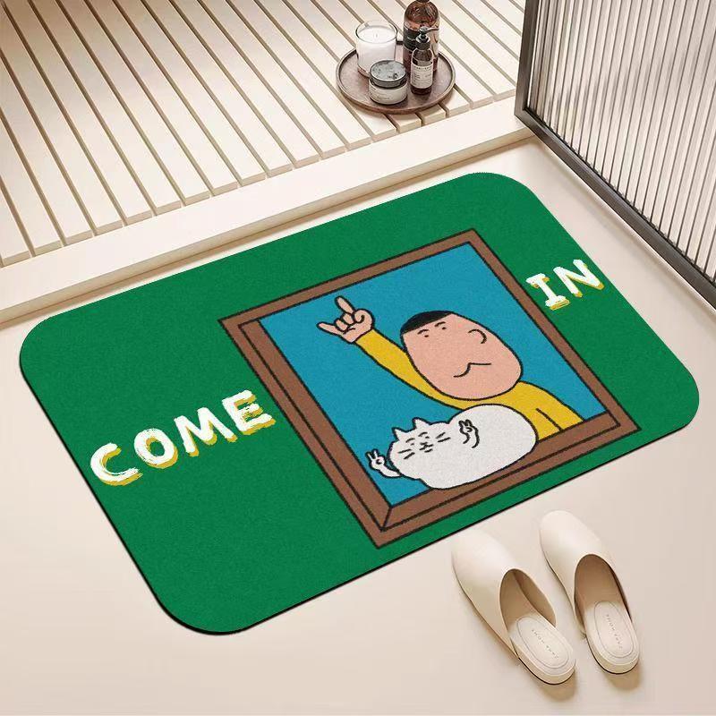 Cute Cartoon Cat Bathroom Absorbent Dust-Removing Floor Mat Diatom Mud Wear-Resistant Non-Slip Mat Bathroom Entrance Door Carpet Cute Cartoon Cat Bathroom Absorbent Dust-Removing Floor Mat Diatom Mud Wear-Resistant Non-Slip Mat Bathroom Entrance Door Carpet