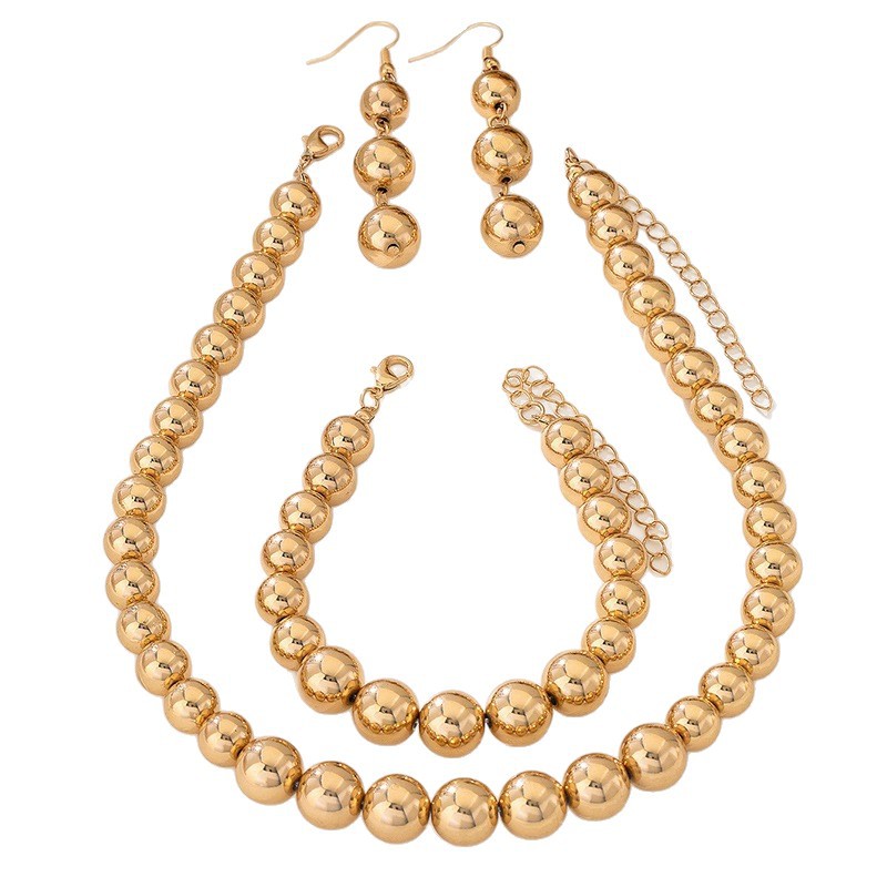 Cyber Stil Perlenkette Armband Und Ouerring Set Modesch_voghion.com