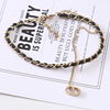 Golden chain, ankle bracelet, fashionable pendant hip-hop style stainless steel, accessory, simple and elegant design