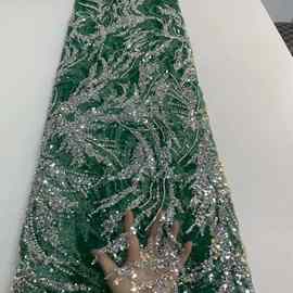 2022新款亮片珠管面料植物花型连衣裙婚纱礼服晚礼服蕾丝MN2014