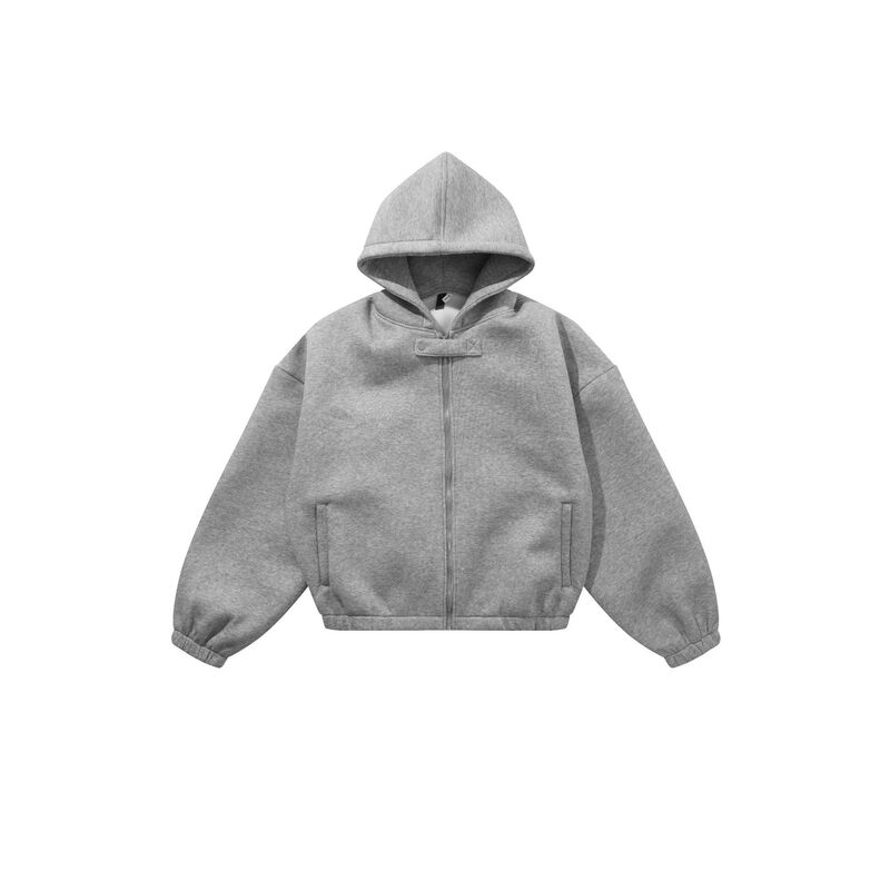 Korean Men's Clothing from Dongdaemun: Hooded Sweatshirt, Cardigan Jacket, Space Cotton, Structured Design, Heavy and Fluffy