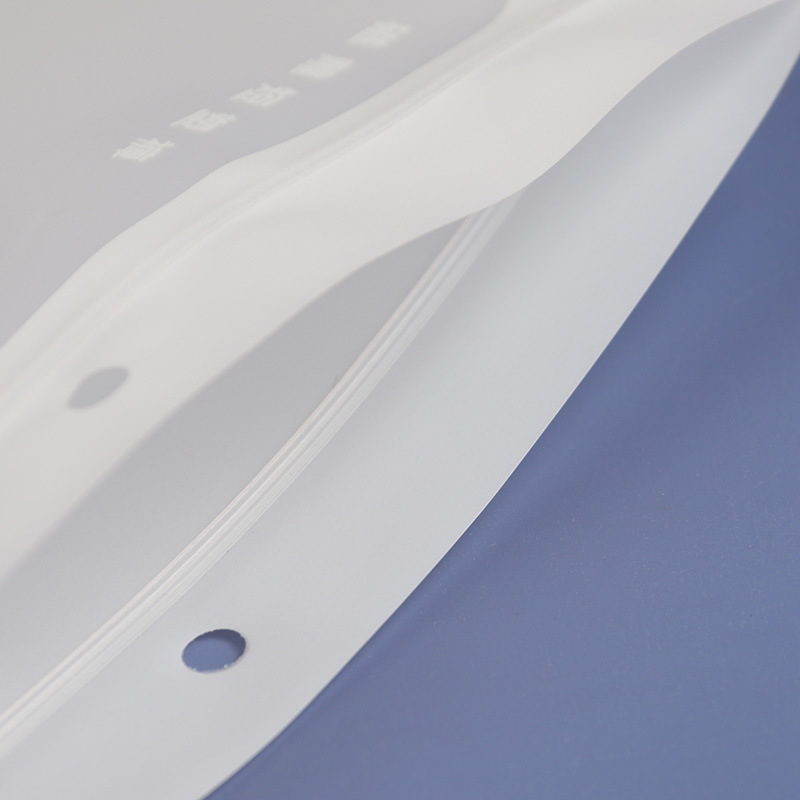 Bolsas zip CPE esmeriladas para ropa — bolsa plástica con cierre, impresión blanca, ideal para ropa interior y camisetas, venta de fábrica