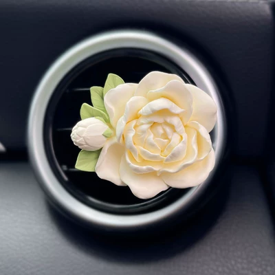 Diffuser Stone Flower Car Interior – Car Perfume Aromatherapy - jasmine-air-outlet-yellow-comes-with-1-bottle-of-perfume-other-scents