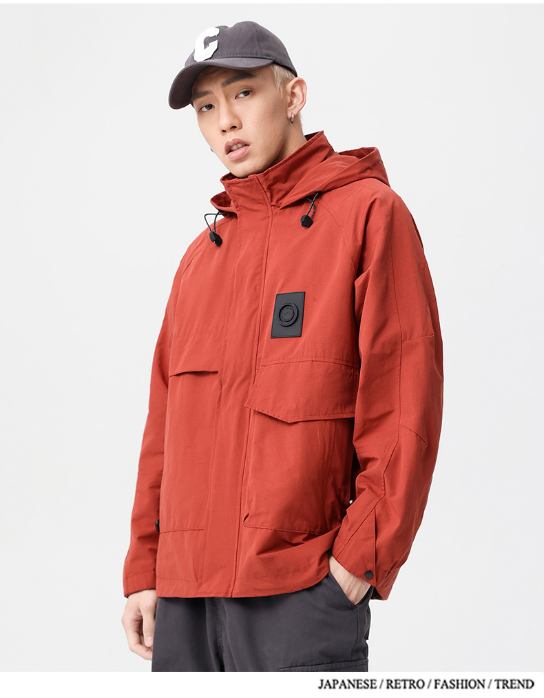 Giacca con cappuccio da uomo stile americano autunno primavera_voghion.com