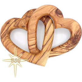 跨境木质爱心环扣心形情人节装饰摆件婚礼派对装饰爱心锁扣链条