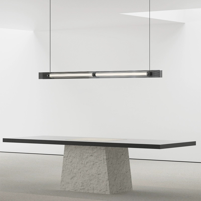 Lámpara de restaurante minimalista italiana moderna y simple nórdica de lujo ligero estilo de vidrio de barra larga lámpara de bar