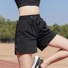 夏季薄款运动短裤女宽松速干跑步健身五分裤大码排球网球羽毛球裤