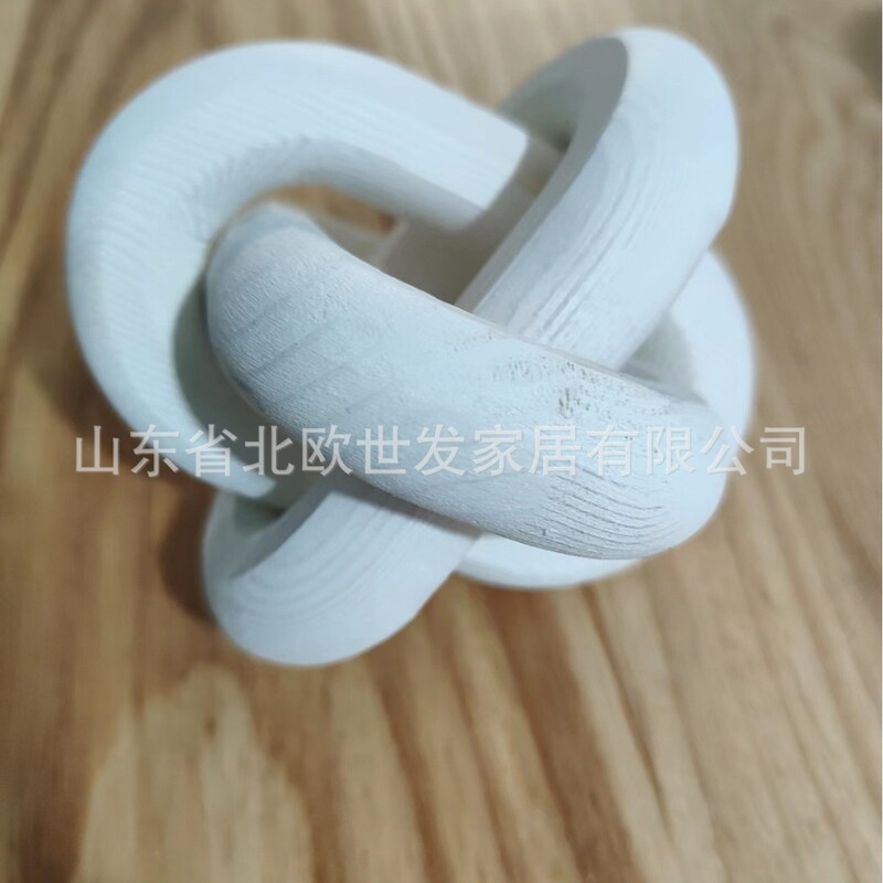 木製チェーン工芸品三環ボタン木製家庭芸術置物3環楕円木結三環チェーン|undefined