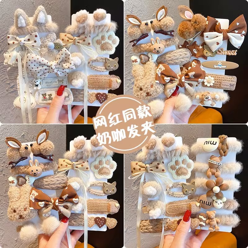 Demi-season cute children's plush hairgrip