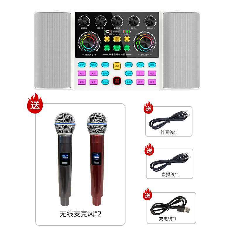 布谷鳥k 6生中継歌サウンドカード音響一体機マイク家庭k歌無線bluetoothスピーカーセット|undefined