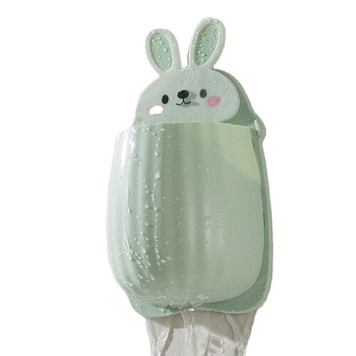 No punching wall-mounted storage rack powerful traceless rabbit cartoon kitchen bathroom storage box storage rack wholesale