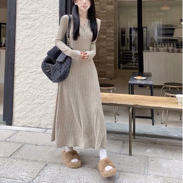 Retro knitted long-sleeve