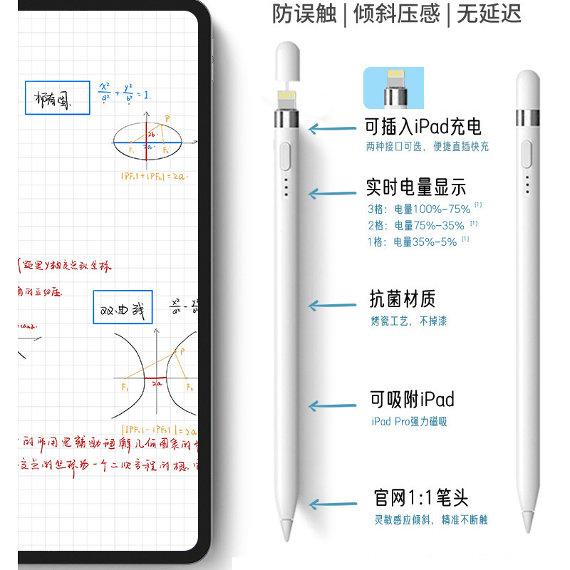 Adecuado para la segunda generación de Apple lápiz capacitivo iPad pen Apple Bluetooth pantalla eléctrica adsorción succión magnética carga escritura a mano