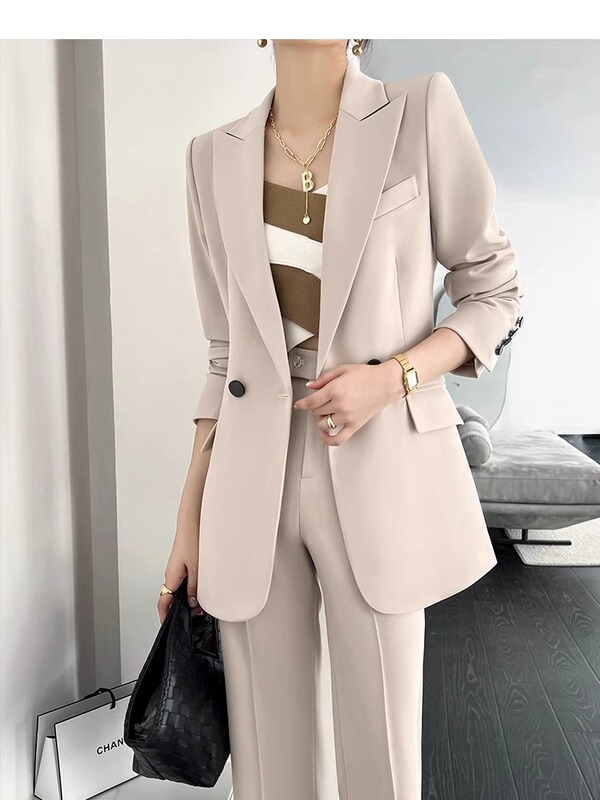 炸街网红爆款早秋轻奢高级感显瘦职业西服西装套装女春款|undefined