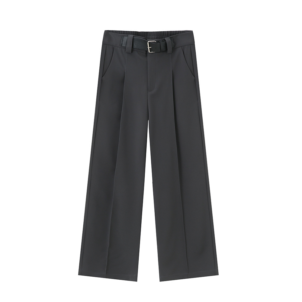 MTLCLOTHES para hombre | 2024 verano nuevo producto retro estilo Hong Kong cinturón decoración cintura elástica pantalones sueltos marea