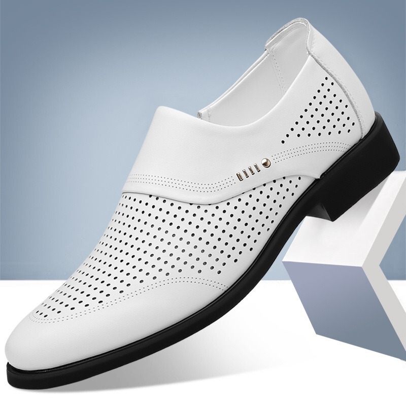 Men's Leather Sandals, Men's 2026 New Style Formal Casual Shoes, Hollow-Out Shoes, Summer Slip-On Leather Shoes