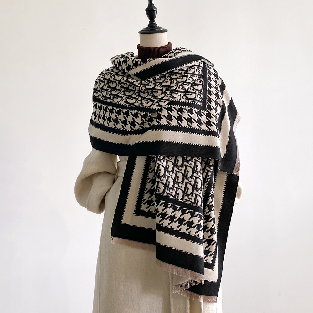 Nuevo paisaje Jacquard imita bufandas de cachemir para mujeres con aire acondicionado sala de chal de otoño y invierno grueso calentamiento largo babillo transfronterizo