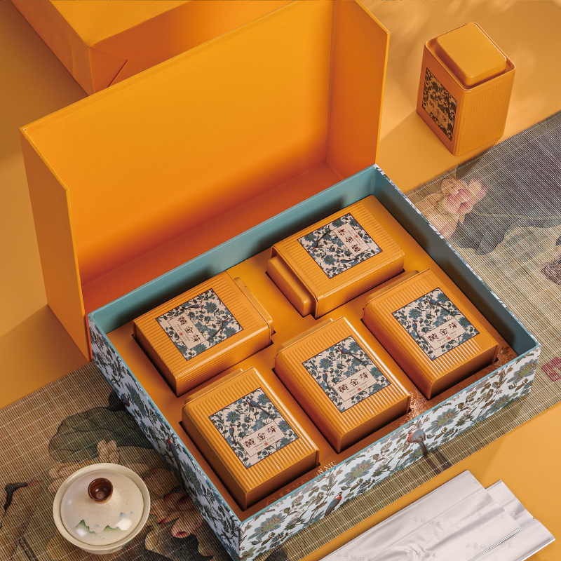 黄金芽茶叶包装盒空礼盒高档半斤装天目湖安吉白茶礼盒茶叶罐便携