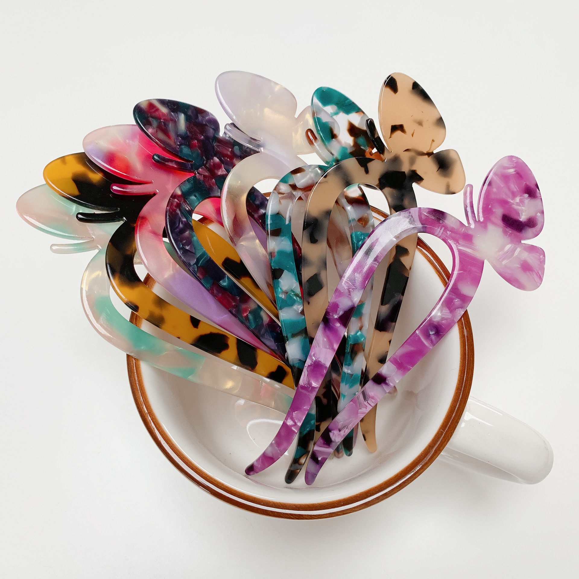 Elegant Women's Butterfly Acetic Acid Sheets Hair Sticks display picture 2