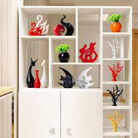 家居装饰品创意小摆件现代电视酒柜玄关客厅陶瓷简约办公室工艺品