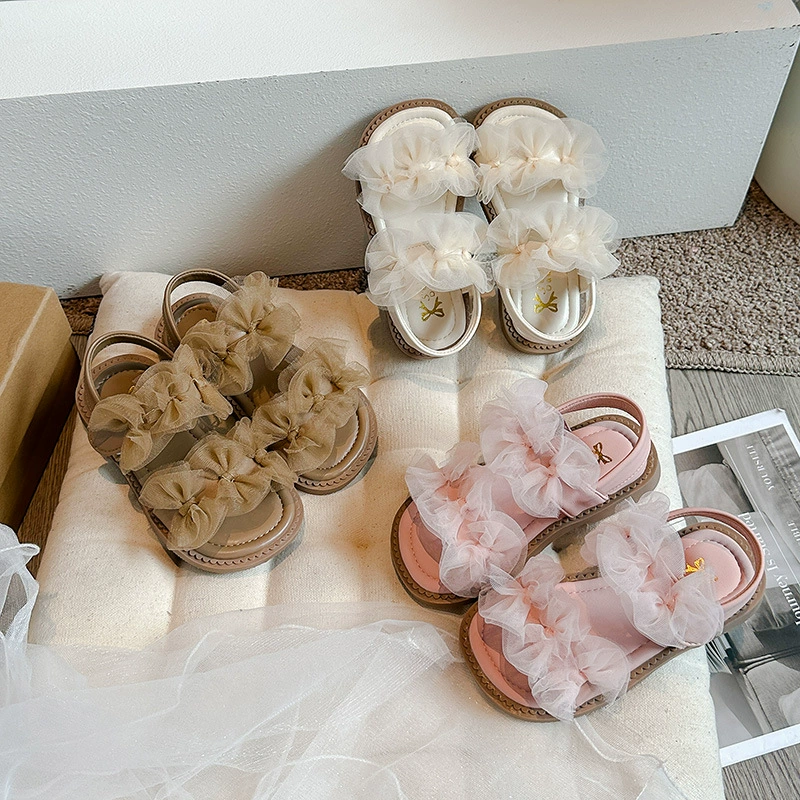 Детские сандалии 2024 летние новые сказочные ветры для девочек сандалии мягкие подошвы легкие детские туфли с юбками