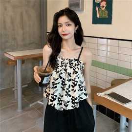 春夏外穿纯欲辣妹挂脖吊带背心女设计感小众内搭短款无袖露背上衣