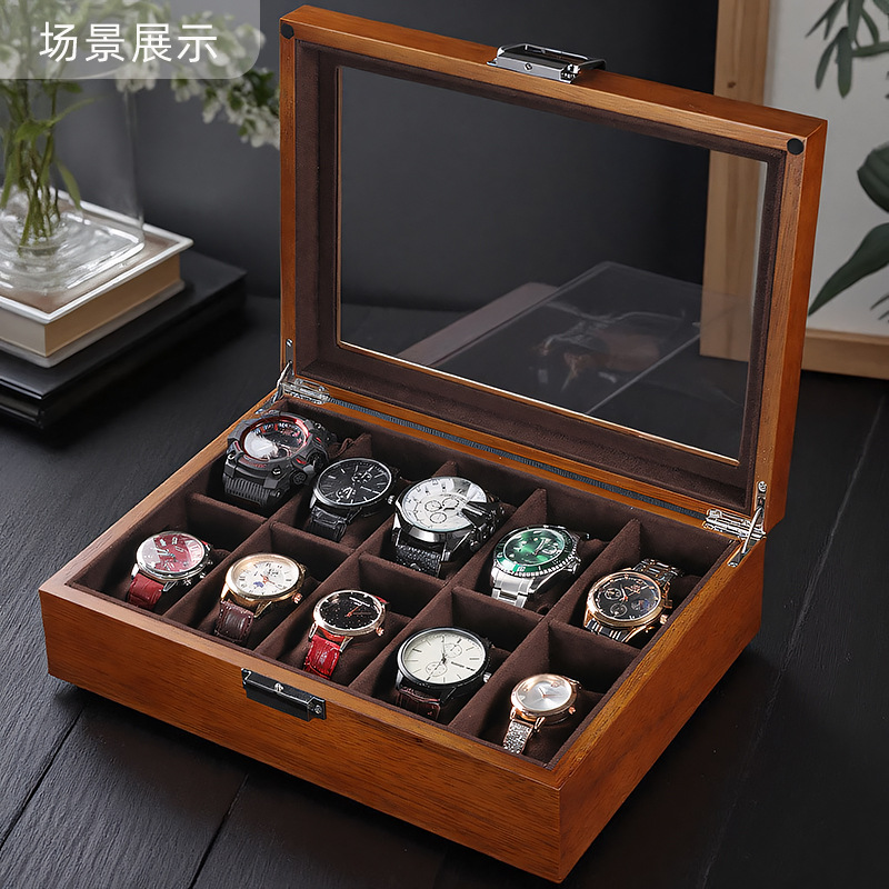 Official Authentic Lili Watch Storage Box Household Solid Wood Watch Box High-End Exquisite Watch Box Storage Box Display Box
