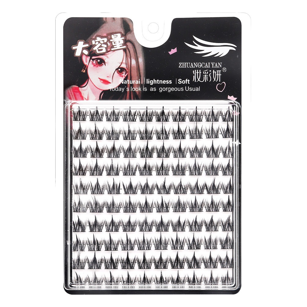 Perro pestañas postizas 10 filas gran capacidad Wangwang perro natural grueso solo racimo segmentación pestañas superiores delgada negro tallo al por mayor