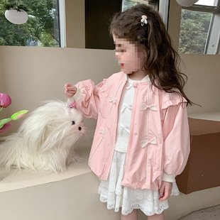 Girls' Spring Jacket 2025 Children's New Fashion Stylish Little Girl Spring Coat Early Spring Top Trench Coat