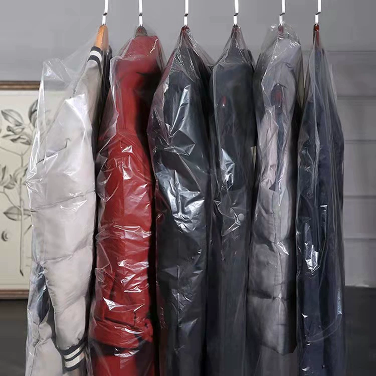 ✅Clothes dust cover Coats and suits dust bags Transparent plastic dust covers Disposable clothes hanging in dry cleaning shops