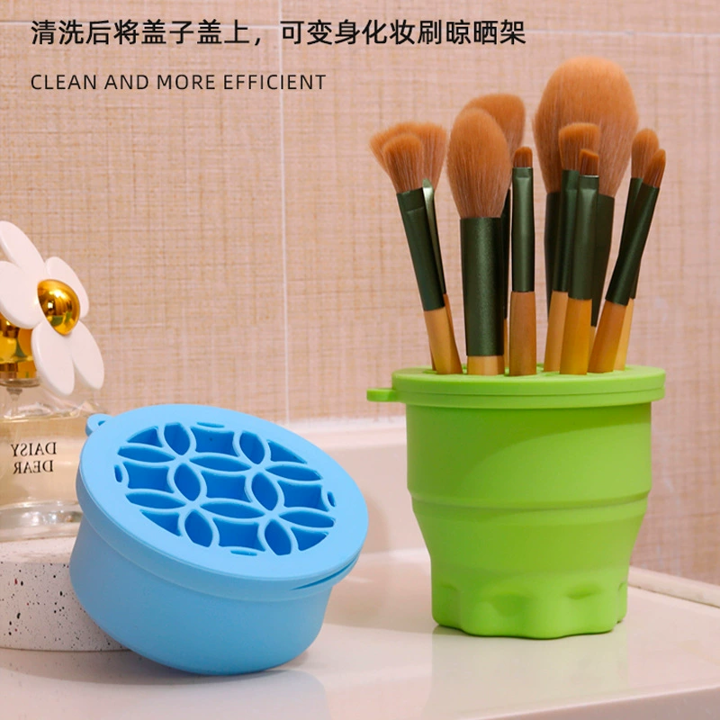 Silicone makeup primer, brush, storage system