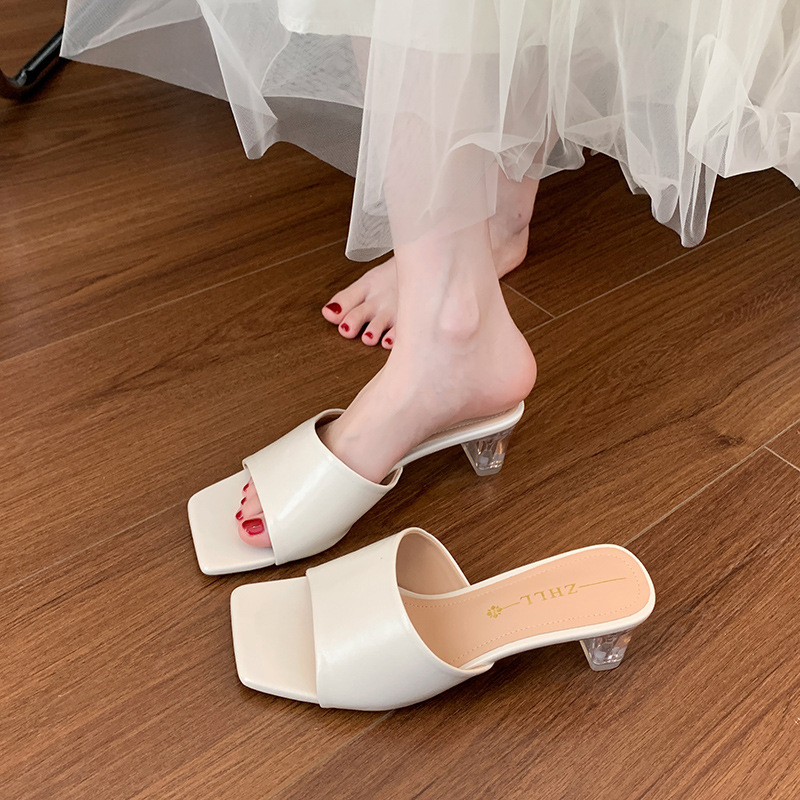 7755-11 High-Heeled Women's Sandals, Open-Toe Sandals for Outdoor Wear, Extra Wide Large Size Women's Shoes, Sizes 41 to 43, Cross-Border Women's Shoes