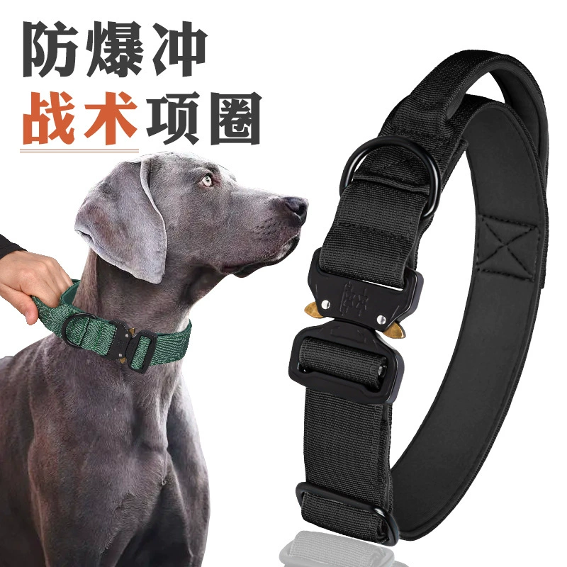 Взрывозащищенный ошейник для собак Открытый Тактический ошейник для домашних животных Космический хлопок Удобный поводок для собак Amazon Горячая распродажа