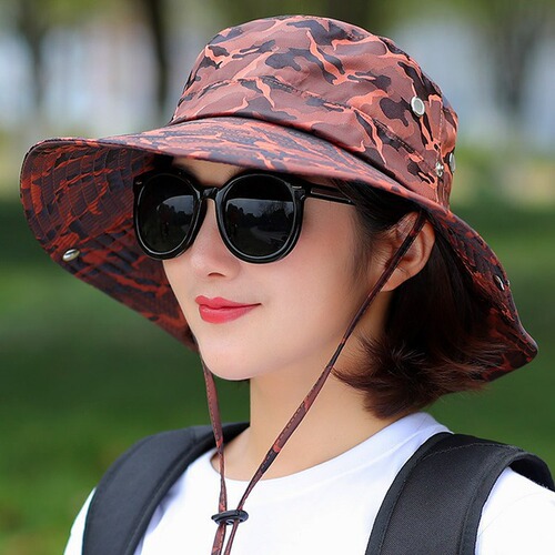 Women's Summer Outdoor Sun Hat Spring and Summer Travel Fashion Sunshade Fisherman Hat Lady UV Protection