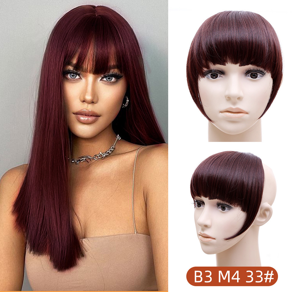 Comercio exterior peluca Liuhai pelucón mujer sin rastro fibra química cinturón de antepasados una pieza de espesamiento Qi Liuhai extensión al por mayor