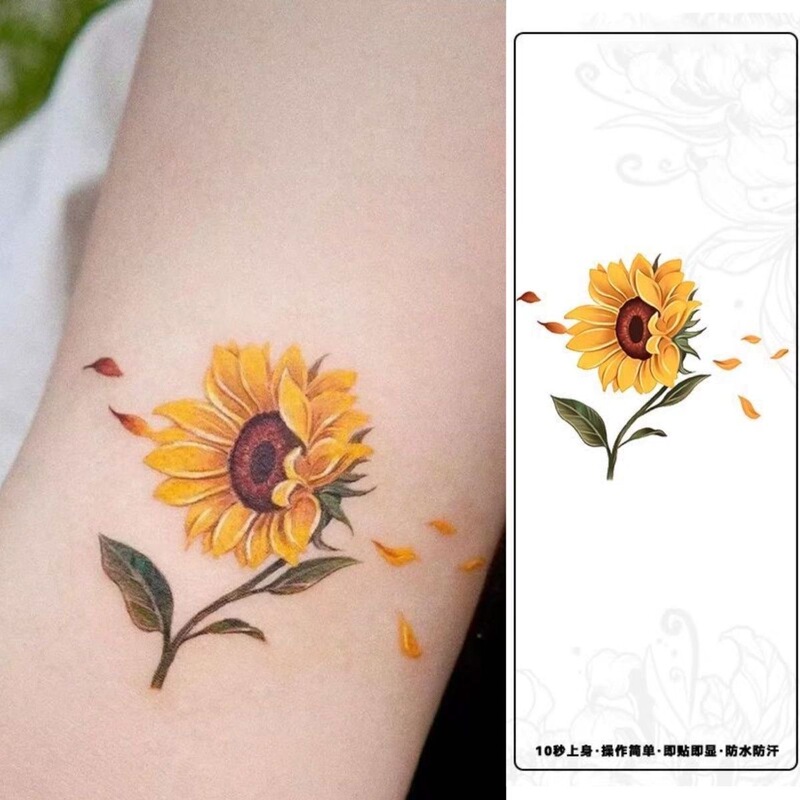 Summer Sunflower Colorful Tattoo Stickers, Fresh and Artistic Ins Style, Waterproof Sunflower Design for Girls and Students, Realistic Arm Tattoo Summer Sunflower Colorful Tattoo Stickers, Fresh and Artistic Ins Style, Waterproof Sunflower Design for Girls and Students, Realistic Arm Tattoo