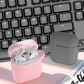 适用苹果Airpods1/2蓝牙耳机套纯色硅胶充电仓防尘耳机保护硅胶壳