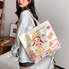 Shopping bag, capacious handheld genuine one-shoulder bag, for students, wholesale