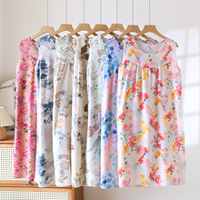 棉绸睡裙夏季女薄款人造棉无袖背心裙凉爽宽松大码绵绸家居服睡衣