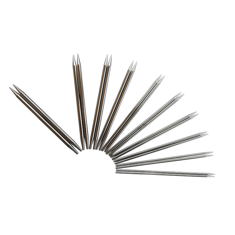 Herramientas de tejido aguja de lana aguja de suéter de acero inoxidable desmontable aguja de anillo un conjunto de 10 paquetes cuadrados PU