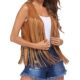 Deerskin Velvet Nailed Tassel Vest Coat Medium-thick Women's Deerskin Velvet Buckle-free Cardigan Vest Coat
