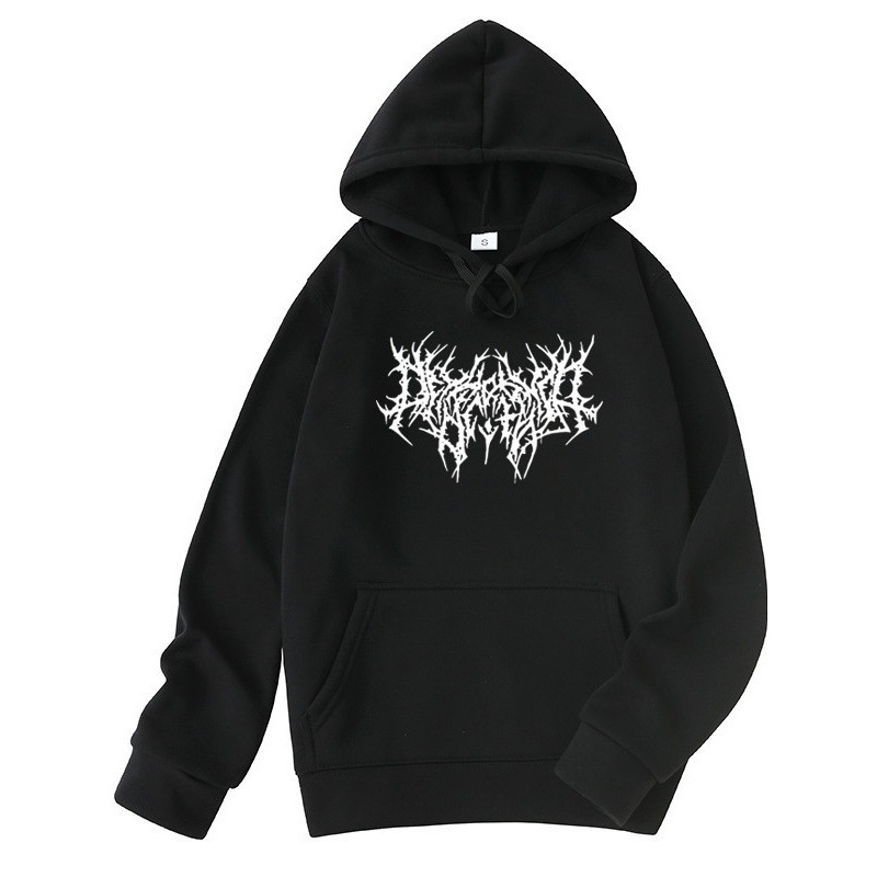 New cross-border gothic silhouette hoodie, long-sleeved Harajuku sweatshirt for men and women, couple's hip-hop retro sweatshirt for friends